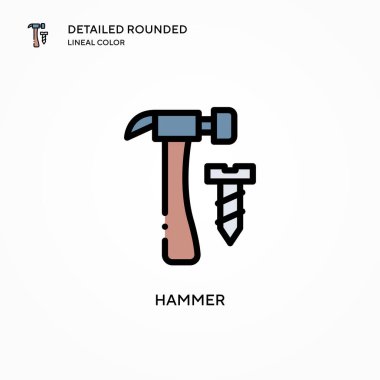Çekiç vektör simgesi. Modern vektör illüstrasyon kavramları. Düzenlemesi ve kişiselleştirmesi kolay.