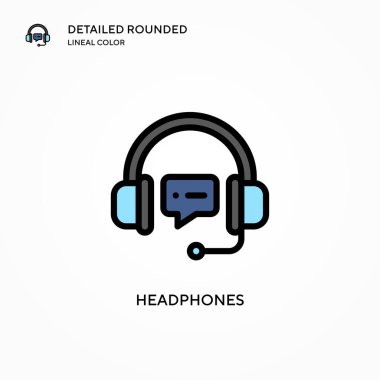 Kulaklık vektör simgesi. Modern vektör illüstrasyon kavramları. Düzenlemesi ve kişiselleştirmesi kolay.