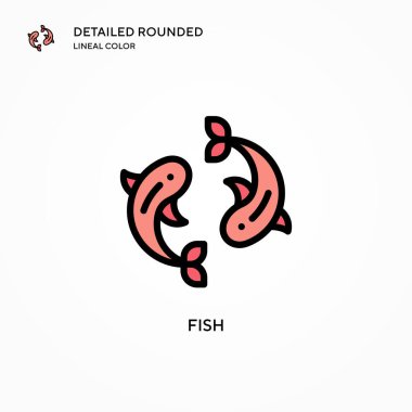 Balık vektör simgesi. Modern vektör illüstrasyon kavramları. Düzenlemesi ve kişiselleştirmesi kolay.