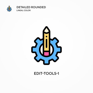 Araç 1 vektör simgesini düzenle. Modern vektör illüstrasyon kavramları. Düzenlemesi ve kişiselleştirmesi kolay.