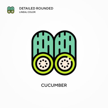 Salatalık vektör simgesi. Modern vektör illüstrasyon kavramları. Düzenlemesi ve kişiselleştirmesi kolay.