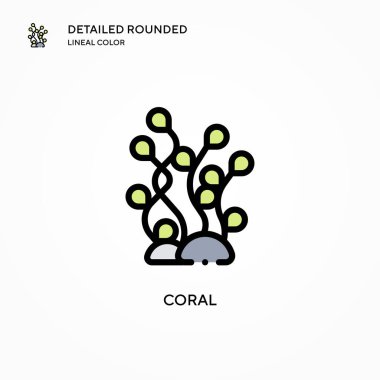 Mercan vektör simgesi. Modern vektör illüstrasyon kavramları. Düzenlemesi ve kişiselleştirmesi kolay.