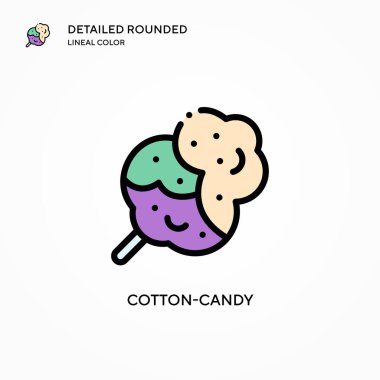 Pamuk helva vektör ikonu. Modern vektör illüstrasyon kavramları. Düzenlemesi ve kişiselleştirmesi kolay.