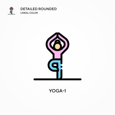 Yoga-1 vektör simgesi. Modern vektör illüstrasyon kavramları. Düzenlemesi ve kişiselleştirmesi kolay.