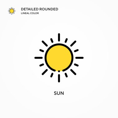 Güneş vektör simgesi. Modern vektör illüstrasyon kavramları. Düzenlemesi ve kişiselleştirmesi kolay.