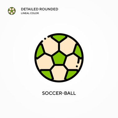 Futbol topu vektör simgesi. Modern vektör illüstrasyon kavramları. Düzenlemesi ve kişiselleştirmesi kolay.