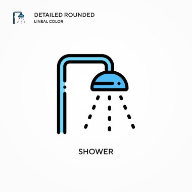 Duş vektör simgesi. Modern vektör illüstrasyon kavramları. Düzenlemesi ve kişiselleştirmesi kolay.