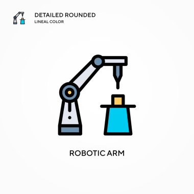 Robot kol vektör simgesi. Modern vektör illüstrasyon kavramları. Düzenlemesi ve kişiselleştirmesi kolay.