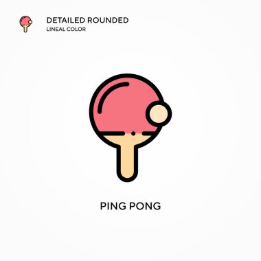 Ping pong vektör simgesi. Modern vektör illüstrasyon kavramları. Düzenlemesi ve kişiselleştirmesi kolay.