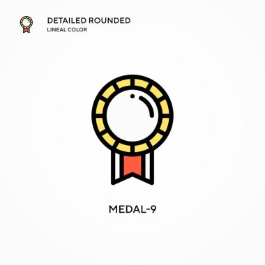 Madalya-9 vektör simgesi. Modern vektör illüstrasyon kavramları. Düzenlemesi ve kişiselleştirmesi kolay.