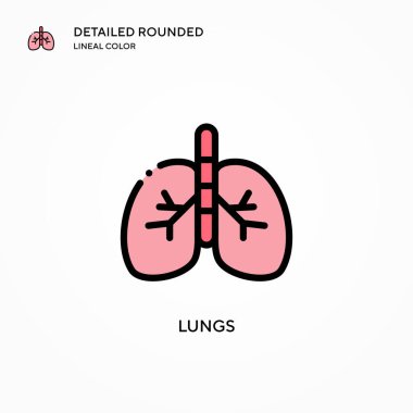 Akciğer vektör simgesi. Modern vektör illüstrasyon kavramları. Düzenlemesi ve kişiselleştirmesi kolay.
