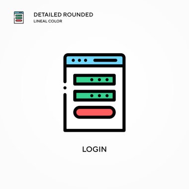 Giriş vektörü simgesi. Modern vektör illüstrasyon kavramları. Düzenlemesi ve kişiselleştirmesi kolay.