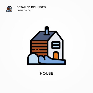 Ev vektör simgesi. Modern vektör illüstrasyon kavramları. Düzenlemesi ve kişiselleştirmesi kolay.