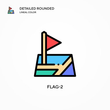 Bayrak-2 vektör simgesi. Modern vektör illüstrasyon kavramları. Düzenlemesi ve kişiselleştirmesi kolay.