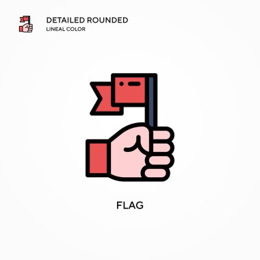 Bayrak vektör simgesi. Modern vektör illüstrasyon kavramları. Düzenlemesi ve kişiselleştirmesi kolay.