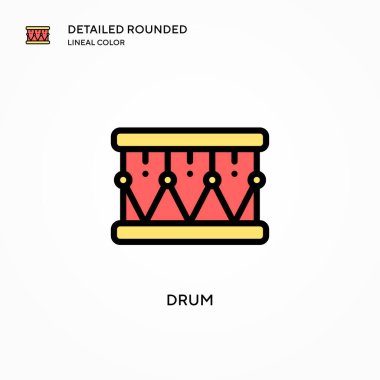 Davul vektör simgesi. Modern vektör illüstrasyon kavramları. Düzenlemesi ve kişiselleştirmesi kolay.