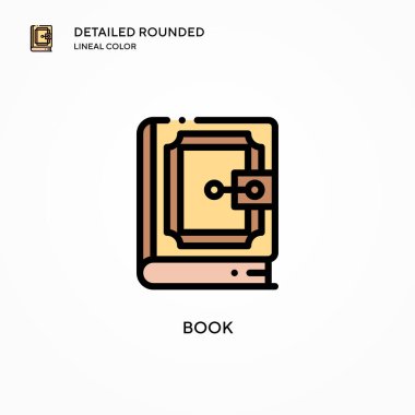 Kitap vektör simgesi. Modern vektör illüstrasyon kavramları. Düzenlemesi ve kişiselleştirmesi kolay.
