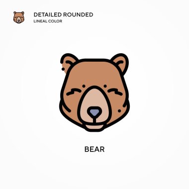 Ayı vektör simgesi. Modern vektör illüstrasyon kavramları. Düzenlemesi ve kişiselleştirmesi kolay.