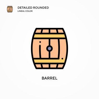 Namlu vektör ikonu. Modern vektör illüstrasyon kavramları. Düzenlemesi ve kişiselleştirmesi kolay.