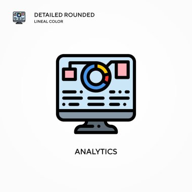 Analitik vektör simgesi. Modern vektör illüstrasyon kavramları. Düzenlemesi ve kişiselleştirmesi kolay.