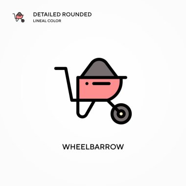 El arabası vektör simgesi. Modern vektör illüstrasyon kavramları. Düzenlemesi ve kişiselleştirmesi kolay.