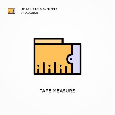 Teyp ölçüm vektör simgesi. Modern vektör illüstrasyon kavramları. Düzenlemesi ve kişiselleştirmesi kolay.