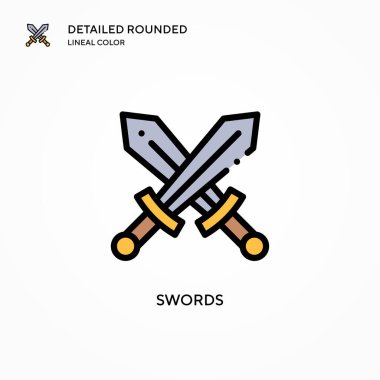 Kılıç vektör simgesi. Modern vektör illüstrasyon kavramları. Düzenlemesi ve kişiselleştirmesi kolay.