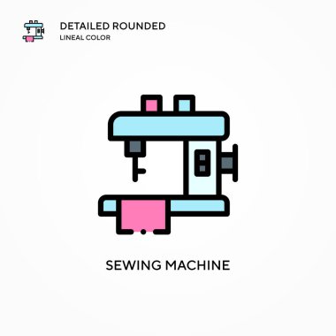 Dikiş makinesi vektör simgesi. Modern vektör illüstrasyon kavramları. Düzenlemesi ve kişiselleştirmesi kolay.