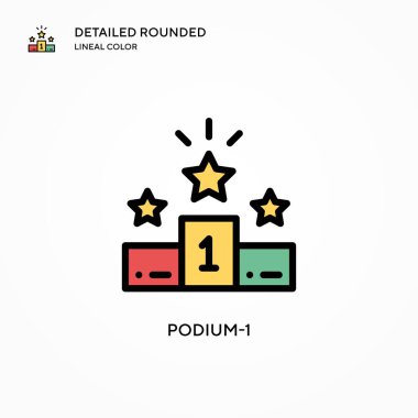 Podyum-1 vektör simgesi. Modern vektör illüstrasyon kavramları. Düzenlemesi ve kişiselleştirmesi kolay.