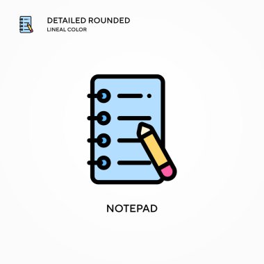 Not vektör simgesi. Modern vektör illüstrasyon kavramları. Düzenlemesi ve kişiselleştirmesi kolay.