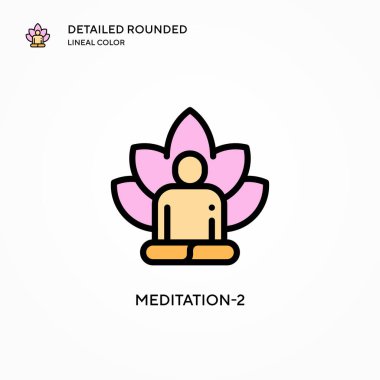 Meditasyon-2 vektör simgesi. Modern vektör illüstrasyon kavramları. Düzenlemesi ve kişiselleştirmesi kolay.
