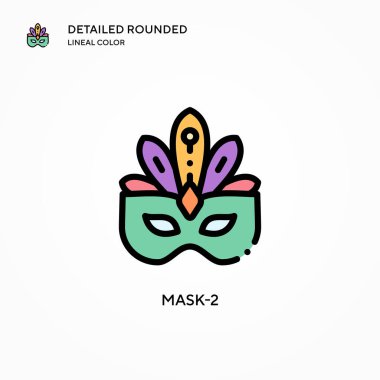 Maske-2 vektör simgesi. Modern vektör illüstrasyon kavramları. Düzenlemesi ve kişiselleştirmesi kolay.