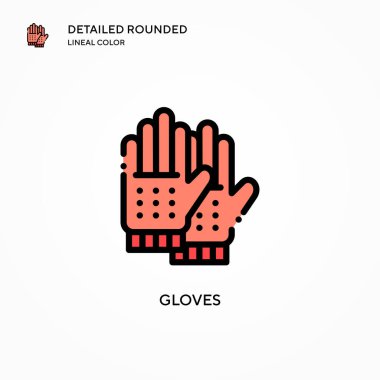 Eldiven vektör simgesi. Modern vektör illüstrasyon kavramları. Düzenlemesi ve kişiselleştirmesi kolay.