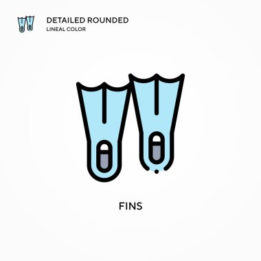 Fins vektör simgesi. Modern vektör illüstrasyon kavramları. Düzenlemesi ve kişiselleştirmesi kolay.