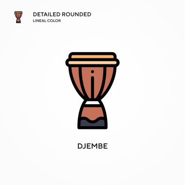 Djembe vektör simgesi. Modern vektör illüstrasyon kavramları. Düzenlemesi ve kişiselleştirmesi kolay.