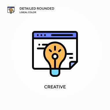 Yaratıcı vektör simgesi. Modern vektör illüstrasyon kavramları. Düzenlemesi ve kişiselleştirmesi kolay.