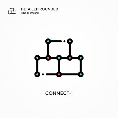 Bağlantı-1 vektör simgesi. Modern vektör illüstrasyon kavramları. Düzenlemesi ve kişiselleştirmesi kolay.