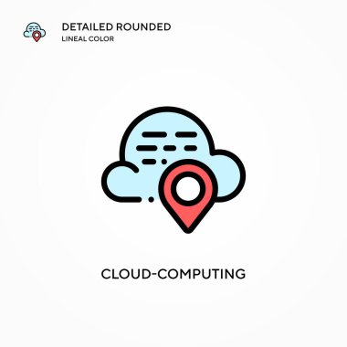 Bulut hesaplama vektör simgesi. Modern vektör illüstrasyon kavramları. Düzenlemesi ve kişiselleştirmesi kolay.