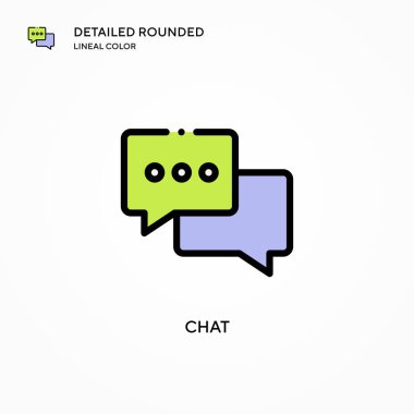 Sohbet vektörü simgesi. Modern vektör illüstrasyon kavramları. Düzenlemesi ve kişiselleştirmesi kolay.