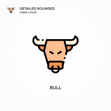 Boğa vektör ikonu. Modern vektör illüstrasyon kavramları. Düzenlemesi ve kişiselleştirmesi kolay.