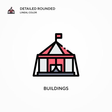 Bina vektör simgesi. Modern vektör illüstrasyon kavramları. Düzenlemesi ve kişiselleştirmesi kolay.