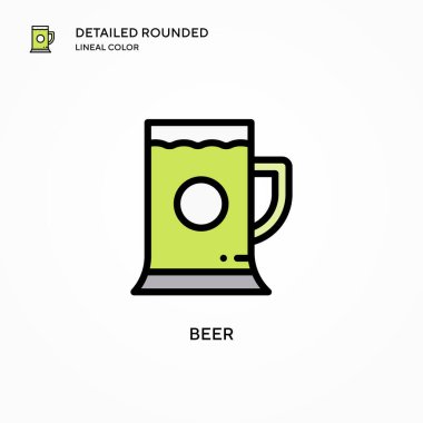 Bira vektör simgesi. Modern vektör illüstrasyon kavramları. Düzenlemesi ve kişiselleştirmesi kolay.