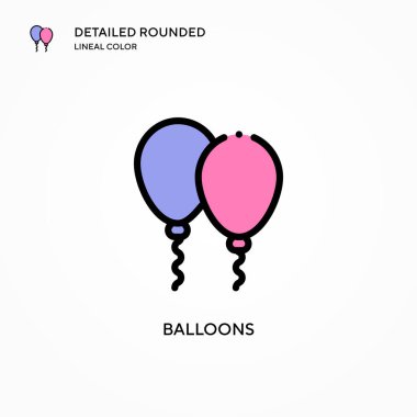 Balon vektör simgesi. Modern vektör illüstrasyon kavramları. Düzenlemesi ve kişiselleştirmesi kolay.