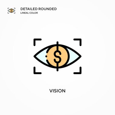 Vizyon vektör simgesi. Modern vektör illüstrasyon kavramları. Düzenlemesi ve kişiselleştirmesi kolay.