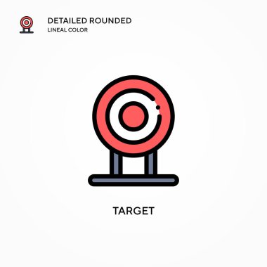Hedef vektör simgesi. Modern vektör illüstrasyon kavramları. Düzenlemesi ve kişiselleştirmesi kolay.