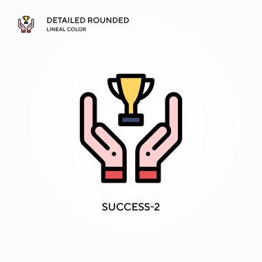 Başarı-2 vektör simgesi. Modern vektör illüstrasyon kavramları. Düzenlemesi ve kişiselleştirmesi kolay.