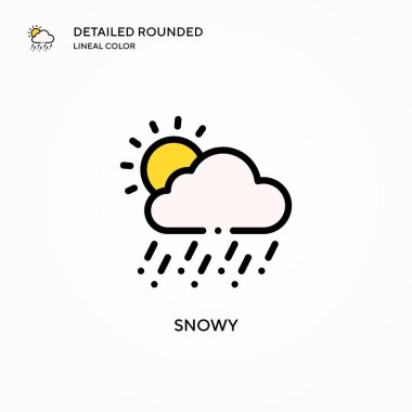 Karlı vektör simgesi. Modern vektör illüstrasyon kavramları. Düzenlemesi ve kişiselleştirmesi kolay.