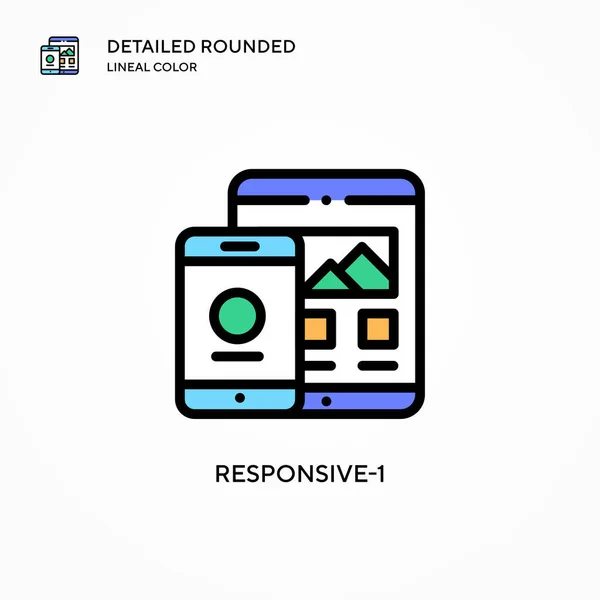 レスポンシブ 1ベクトルアイコン 現代のベクトル図の概念 編集とカスタマイズが簡単 — ストックベクタ