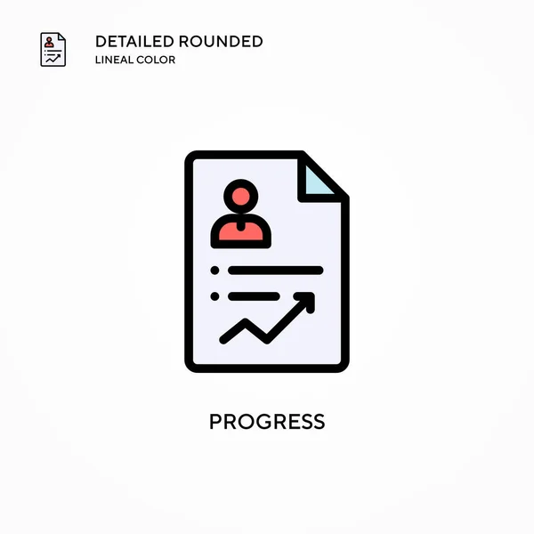 Ícone Vetorial Progresso Conceitos Modernos Ilustração Vetorial Fácil Editar Personalizar — Vetor de Stock