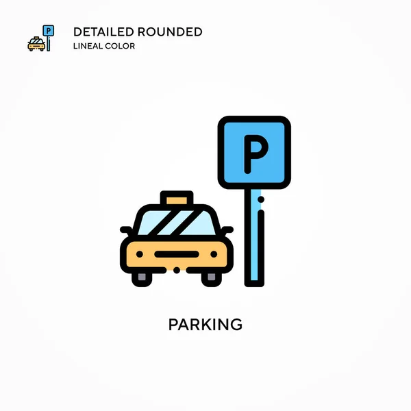 Estacionamiento Icono Vector Conceptos Modernos Ilustración Vectorial Fácil Editar Personalizar — Vector de stock